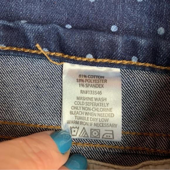 Women With Control Polka Dot Blue Jeans Tapered Leg Some Stretch 18W - Picture 4 of 6